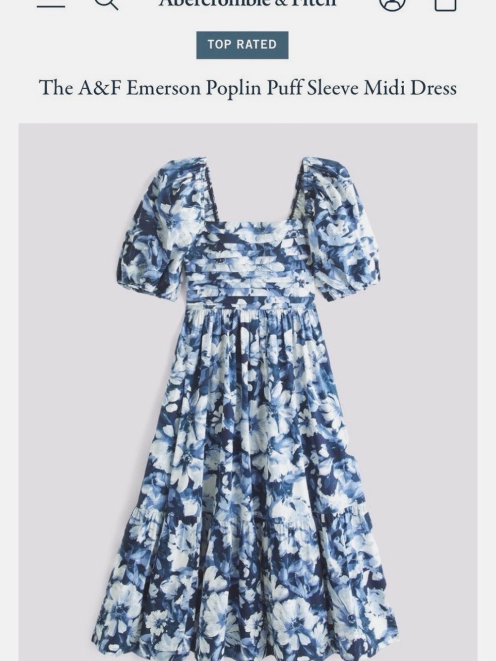 Emerson Poplin Puff Sleeve Midi Dress